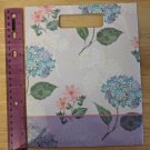 Vintage Paper Gift Bag, Lavender w/ Pink & Blue Flowers Hydrangeas 9" x 7" x 4"