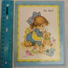 Blessed Friends Get Well Card Girl Fixing Injured Teddy Bear Broken Vase