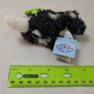 Applause Narwhal Mini Plush Keychain 3" Shaggy Black/White Very Soft! NWT