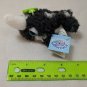 Applause Narwhal Mini Plush Keychain 3" Shaggy Black/White Very Soft! NWT