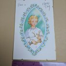 VTG 1960's Sunshine Line Have a Happy Day Child w/ Lamb Gold Accents