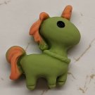Unicorn Craft Piece One (1) Flatback Embellishment Green/Coral 2cm Tall