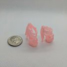 12" Fashion Doll Pair of Pearly Pink High-heel Shoes w/ Heart for Curve Foot