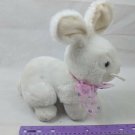Vintage Applause White Easter Bunny Rabbit Plush W/ Pink Polka Dot Neck Bow