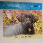 Just A Note Thank You Card Black Lab & Pansies
