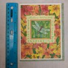 Note Card Blank Inside Andrea Tachiera Art Dragonfly & Lilies