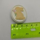 VTG 1984 Hallmark Cards Easter Bunny Oval Brooch Pin Plastic