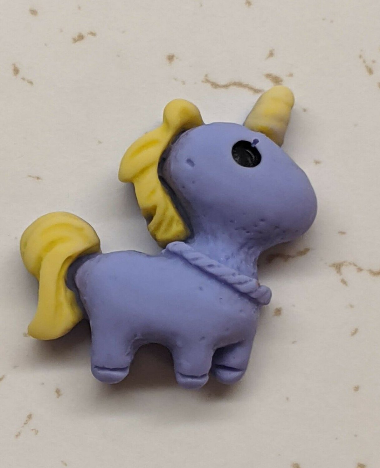 Unicorn Craft Piece One (1) Flatback Embellishment Purple/Yellow 2cm Tall