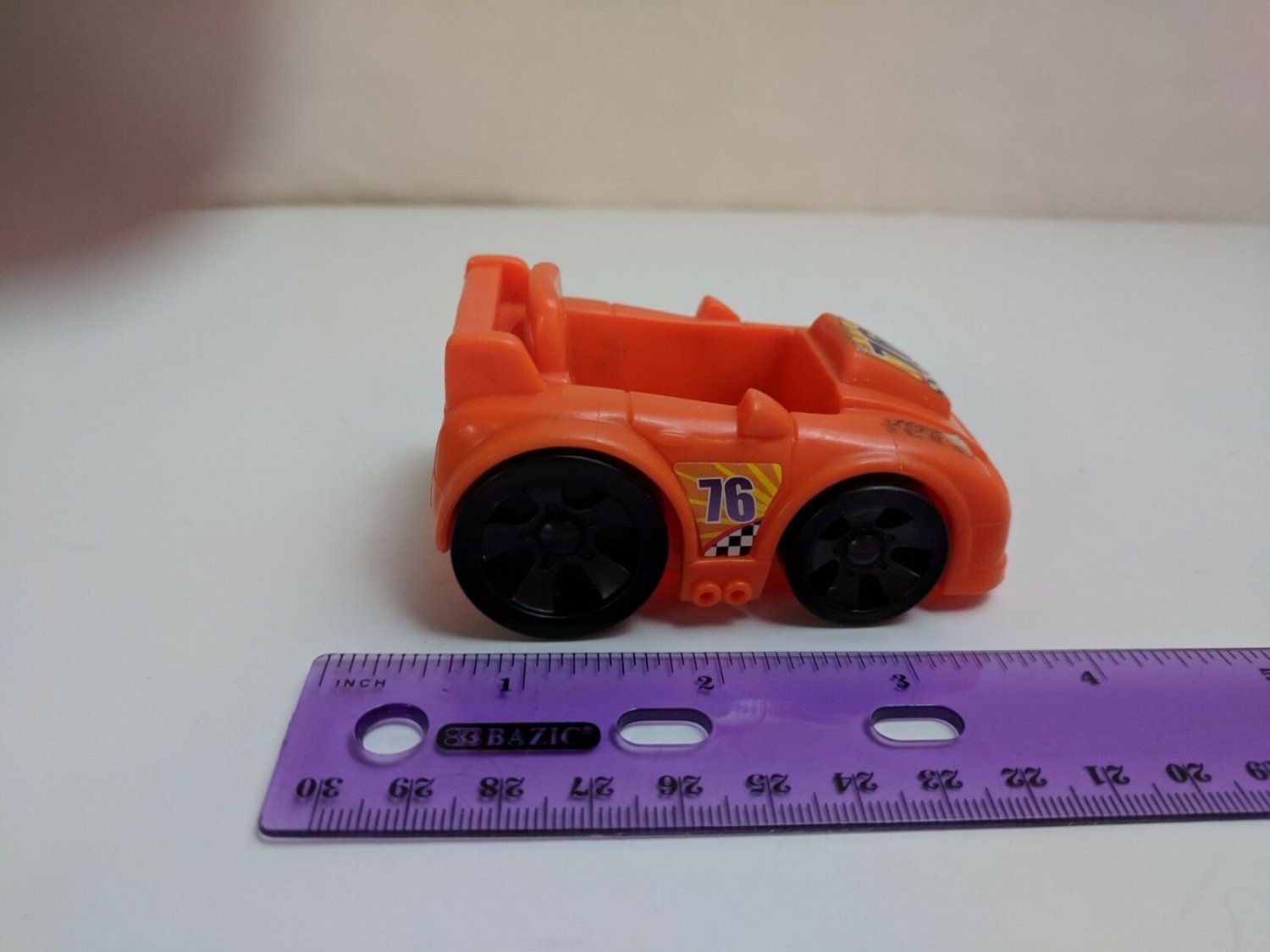 Orange Plastic Race Car Toddler Toy 3" Long