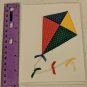 B Kane 1990 Blank Note Card Unused Vintage - Quilted Fabric Kite, Ribbons