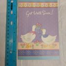 English Cards Ltd Get Well Soon Card w/ Geese & Flowers