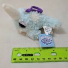 Applause Narwhal Mini Plush Keychain 3" Shaggy Lite Blue/White Very Soft! NWT