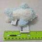 Applause Narwhal Mini Plush Keychain 3" Shaggy Lite Blue/White Very Soft! NWT