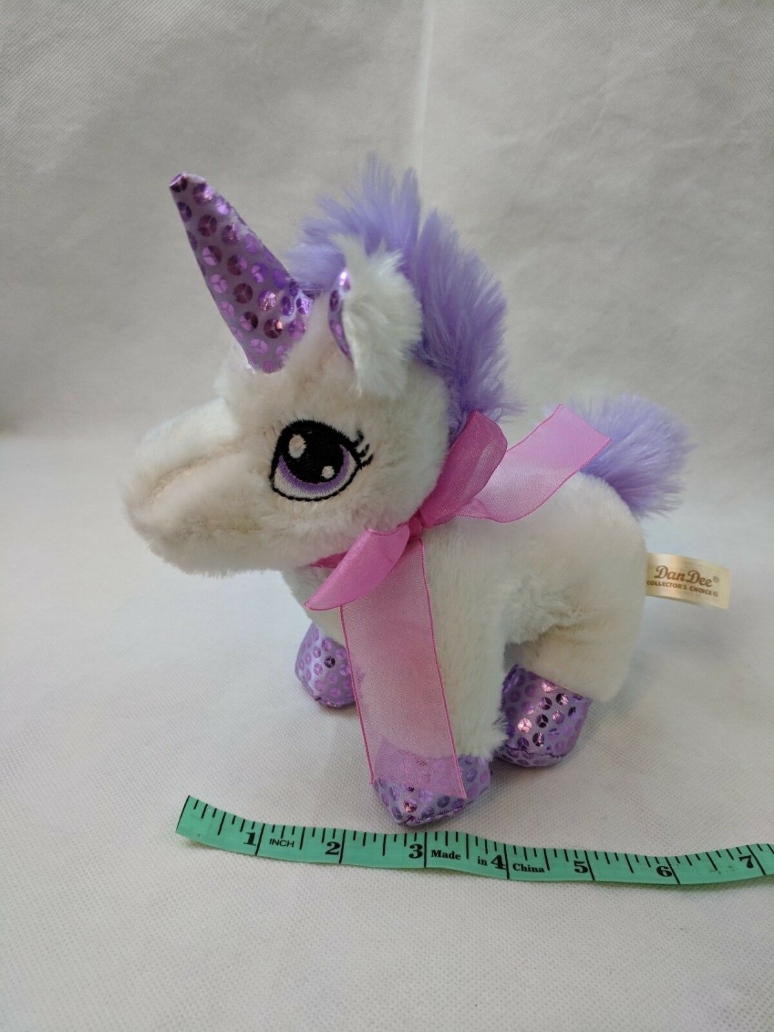 Dan Dee Unicorn Pony White & Lavender 7" Plush Stuffed Animal