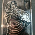 Blessed Virgin Mary & Baby Jesus Bronze Embossed Foil Picture 6"x4"