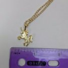 Mini 20mm Rearing Unicorn Pony Gold Color Necklace Pendant Costume Jewelry