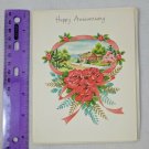 A Crystal Card Happy Anniversary to Spouse Unused Vintage 1950's? Cutout Frame