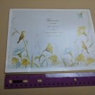 VTG Famous Artists Studios Birds & Flowers Miss You 8.5"x6.5" w center fold line