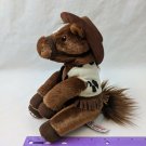 Aurora World Brown Horse Pony Plush w/ Western Hat, Vest 8" Stuffed Animal