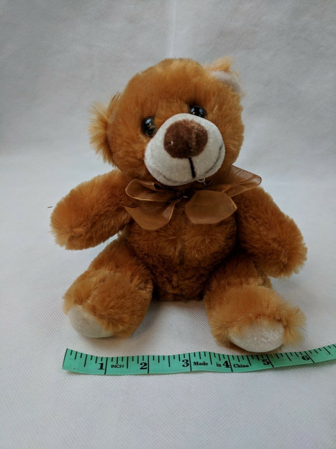 Emerald Toy Teddy Bear Plush 7" Golden Brown Shaggy Stuffed Animal