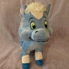 Kellytoy Horse Pony Blue & White Big Green Eyes Plush Stuffed Animal 12" Tall