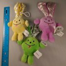 Beverly Hills Teddy Bear Co Easter Bunny Rabbit Smiley LOT OF 3 Green Purple Yel