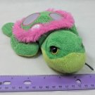 The Petting Zoo Vintage Green & Pink Fluff, Shiny Spots Plush Turtle