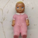 3.5cm Dollhouse Baby Doll Pink Sleeper Plastic Figurine Toy