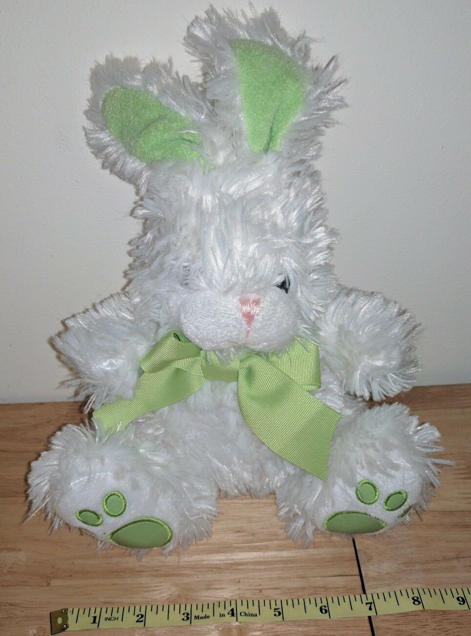 White/Green Plush Easter Bunny Rabbit by Animal Adventure