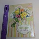 Birthday Wishes Card Unused w/ Matching Envelope Embossed Floral Bouquet