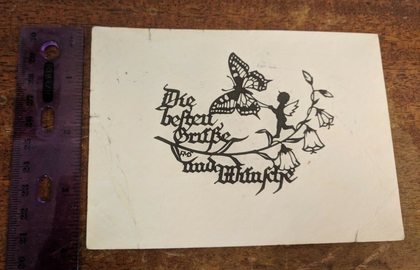 Germany Postcard Bayreuth Postmark - Butterfly & Fairy Drawing to Salem, Oregon