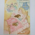 Hallmark VTG Birthday Card Dear Daughter Girl & Kitten in Bed