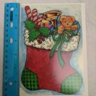 Fantus Fantusy Christmas Card Teddy Bear in Stocking, Candy Canes, Ball