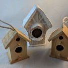 Small Blank Decorative Birdhouses For Crafts 2 Wood & 1 Ceramic