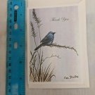 Thank You Card from Family of Deceased Blue Bird art by Cec Doll 1976