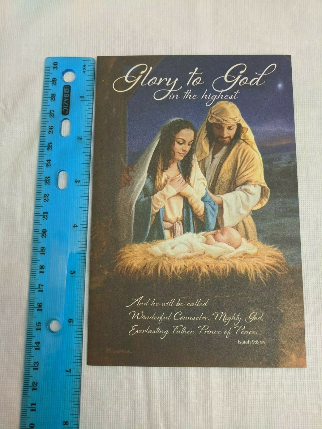 Guideposts Someone Cares Christmas Fold-out Card Holy Family in Stable Glory