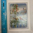 Christmas Card Blank Inside Cardinals & American Flag by Sam Timm Wild Wings