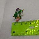 Unicorn Pony Head Metal Enamel Push-Pin Green Hair Pink/Purple Bows