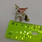 Unicorn Pegasus Pony Metal Enamel Push Pin White/Pink w/ Moon Symbol
