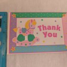 Amscan Child's Thank You Card Rocking Horse Purple/Teal/Pink/Blue