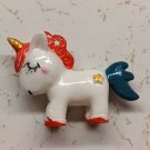 Miniature Resin Unicorn Figurine Pendant Red/Blue Hair 3.5cm Tall 5cm Wide