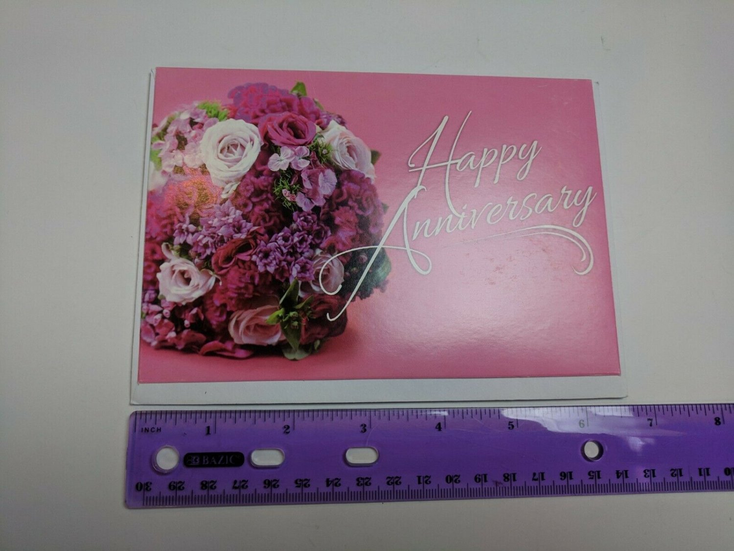 Gem Stone Sam Mugraby Greeting Card Happy Anniversary Pink Flowers