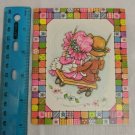 Happy Anniversary Card Kids in Hats on Swing, Quilt Border