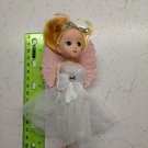 Confused Teen Girl Keychain Doll 7" Tall White/Pink Tulle Princess Angel Fairy