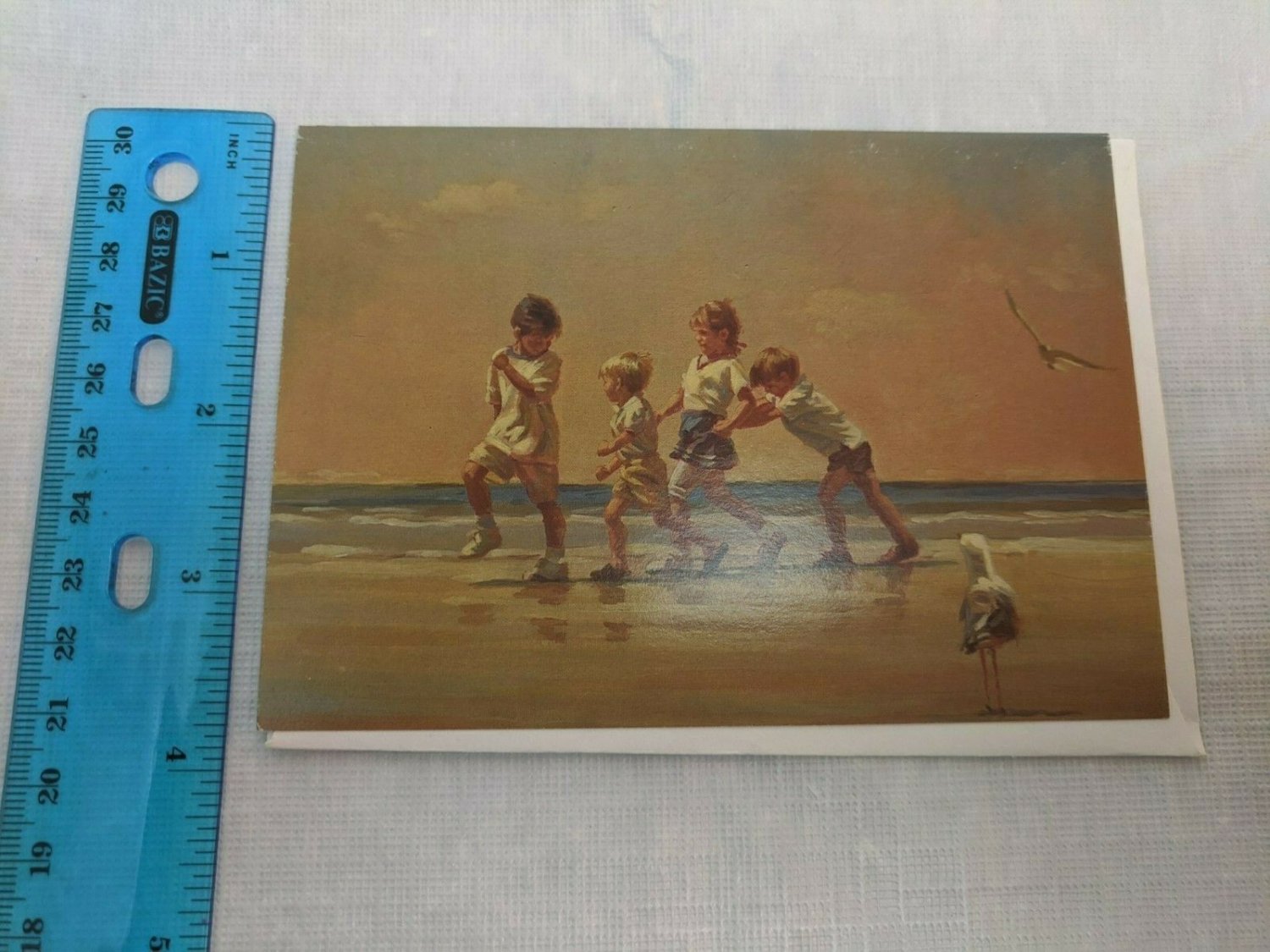 Cape Shore Note Card Passing Parade Children at Beach by Lucelle Raad Blank Insd