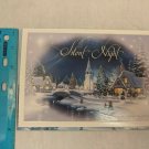 Silent Night Christmas Card Snowy Village Scene Church by Richard Burns