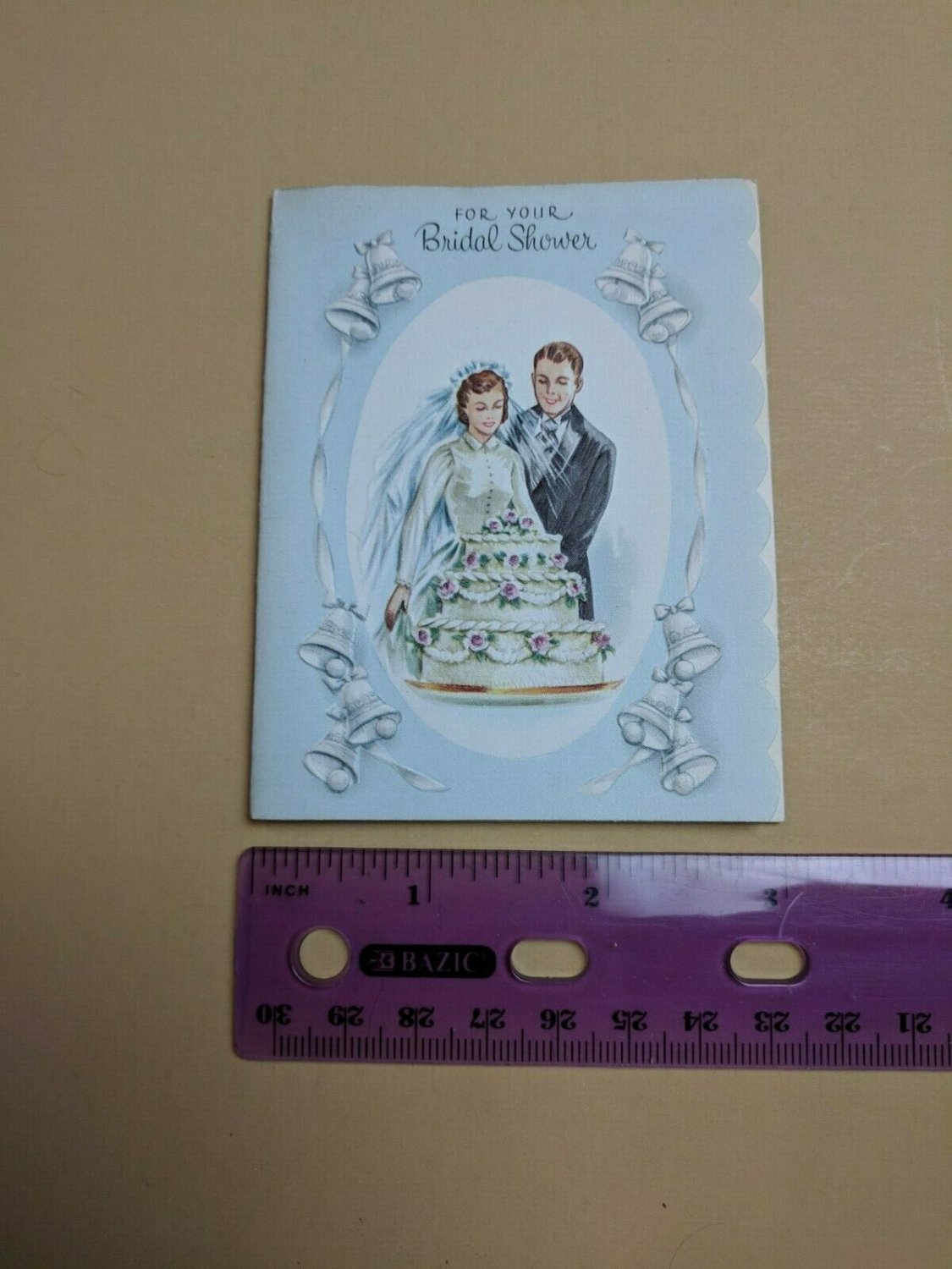 VTG Mini Gift Card New in Wrapper Bridal Shower Bride & Groom & Cake