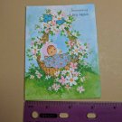 VTG 1970s Baby Announcement Card Metropolitan Greetings Crystal Card Basket