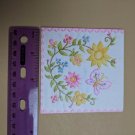VTG Mini Gift Card White Pink Yellow Green Rickrack Floral Butterfly