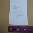 With Sincere Thanks for Consolation Card Simple White w/ Gold Lettering